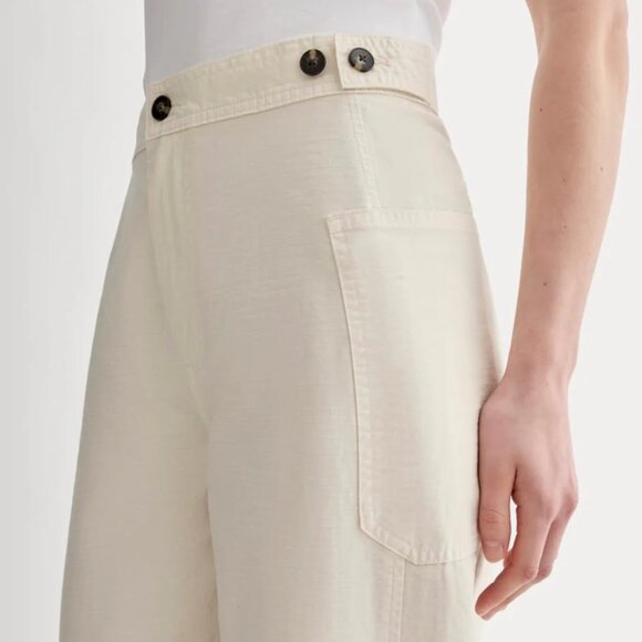 Everlane | NWT The Fatigue Barrel Pant in Birch/Bone Cream/White Size 8 - Picture 4 of 12